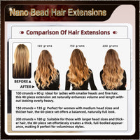 22'' Russian Hair On Darker Range Nano Bead Hair Extensions  100 Strands Standard Full Head  24