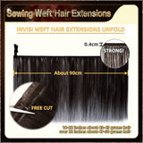 20‘’ Sewing Weft Hair Extensions  2 Strips Standard Full Head (Dark Brown To Blonde）