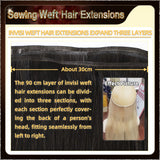 20‘’ Sewing Weft Hair Extensions  2 Strips Standard Full Head (Dark Brown To Blonde）