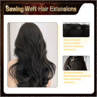 20‘’ Sewing Weft Hair Extensions  2 Strips Standard Full Head (Dark Brown To Blonde）
