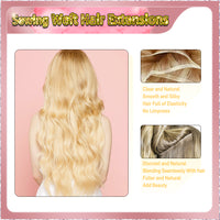 20'' Sewing Weft Hair Extensions  2 Strips Standard Full Head  (Blonde）
