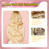20'' Sewing Weft Hair Extensions  2 Strips Standard Full Head  (Blonde）