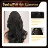 20‘’ Sewing Weft Hair Extensions  2 Strips Standard Full Head (Dark Brown To Blonde）