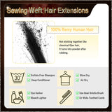 20‘’ Sewing Weft Hair Extensions  2 Strips Standard Full Head (Dark Brown To Blonde）
