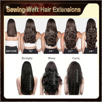 20‘’ Sewing Weft Hair Extensions  2 Strips Standard Full Head (Dark Brown To Blonde）