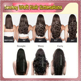 20'' Sewing Weft Hair Extensions  2 Strips Standard Full Head  (Blonde）