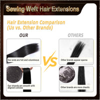 20‘’ Sewing Weft Hair Extensions  2 Strips Standard Full Head (Dark Brown To Blonde）