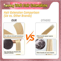 20'' Sewing Weft Hair Extensions  2 Strips Standard Full Head  (Blonde）