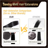 20‘’ Sewing Weft Hair Extensions  2 Strips Standard Full Head (Dark Brown To Blonde）