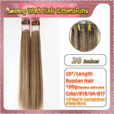 20'' Sewing Weft Hair Extensions  2 Strips Standard Full Head  (Blond）