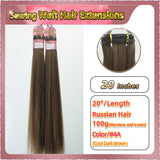 20'' Sewing Weft Hair Extensions  2 Strips Standard Full Head  (Blond）