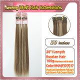 20'' Sewing Weft Hair Extensions  2 Strips Standard Full Head  (Blond）