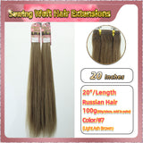20'' Sewing Weft Hair Extensions  2 Strips Standard Full Head  (Blond）