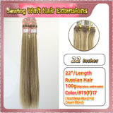22'' Sewing Weft Hair Extensions  2 Strips Standard Full Head  (Blond）