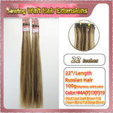 22'' Sewing Weft Hair Extensions  2 Strips Standard Full Head  (Blond）