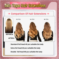30'' Russian Hair On Blonde Range Skin Tape Hair Extensions  40 PCs  Standard Full Head  28