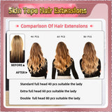 30'' Russian Hair On Blonde Range Skin Tape Hair Extensions  40 PCs  Standard Full Head  28