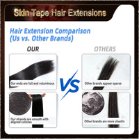 20" 40 Pieces (20 Sandwiches) Ombre Skin Tape Hair Extensions(Dark Brown To Blonde）