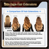 25'' Russian Hair On Darker Range Skin Tape Hair Extensions 40 PCs Standard Full Head 25