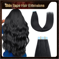 20" 40 Pieces (20 Sandwiches) Ombre Skin Tape Hair Extensions(Dark Brown To Blonde）