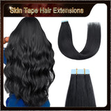 20" 40 Pieces (20 Sandwiches) Ombre Skin Tape Hair Extensions(Dark Brown To Blonde）