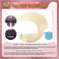 30'' Russian Hair On Blonde Range Skin Tape Hair Extensions  40 PCs  Standard Full Head  28