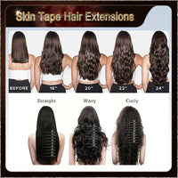 20" 40 Pieces (20 Sandwiches) Ombre Skin Tape Hair Extensions(Dark Brown To Blonde）