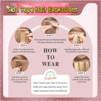 30'' Russian Hair On Blonde Range Skin Tape Hair Extensions  40 PCs  Standard Full Head  28