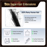 20" 40 Pieces (20 Sandwiches) Ombre Skin Tape Hair Extensions(Dark Brown To Blonde）