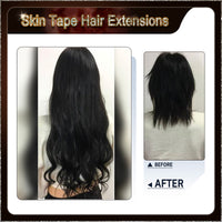 20" 40 Pieces (20 Sandwiches) Ombre Skin Tape Hair Extensions(Dark Brown To Blonde）