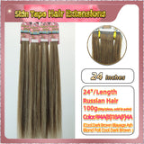 24''  Skin Tape Hair Extensions  40 PCs  Standard Full Head (Blond）