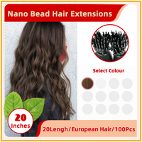 20" 100 Strands  European Hair Nano Bead Hair Extensions