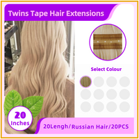 20" 20 Pieces Twins Tape Russian Hair Extensions