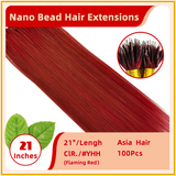 21" 100 Strands Asia Hair Nano Bead Hair Extensions