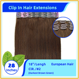 28" 3PCS Invisiable 21 Stainless Steel European Hair Clip In Hair Extensions