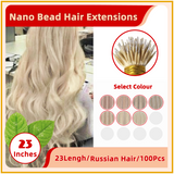 23" 100 Strands Russian Hair Nano Bead Hair Extensions