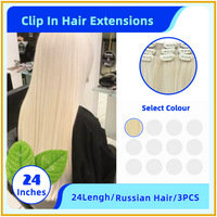 24" 3PCS Invisiable 21 Stainless Steel Clip In Hair Extensions