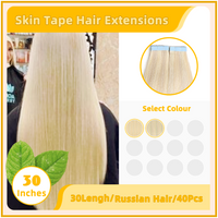 30" 40 Pieces (20 Sandwiches) Skin Tape Hair Extensions