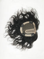 Mono Top Human Hair Piece, 13.5x12.5cm Area, 25cm Long, Darkest Brown