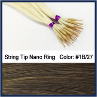 String Tip Nano Ring Human Hair Extensions, 22", 100 strands, #1B/27