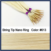 String Tip Nano Ring Human Hair Extensions, 22", 100 strands, #613