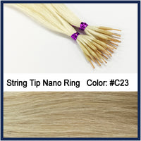 String Tip Nano Ring Human Hair Extensions, 22", 100 strands, #C23