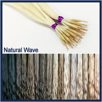 String Tip Nano Ring Human Hair Extensions Natural Wave, 20", 100 strands