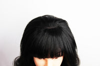 Mono Top Human Hair Fringe Piece Handmade, Black