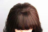 Mono Top Human Hair Fringe Piece Handmade, Dark Brown