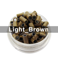 200ps Hair Extensions Micro Beads Large 403060 Copper Silicon-Lined Nano Ring