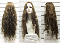 Mono Top Human Hair Wig Brown, Natural Wave, 22"-24" Long, 160 grams